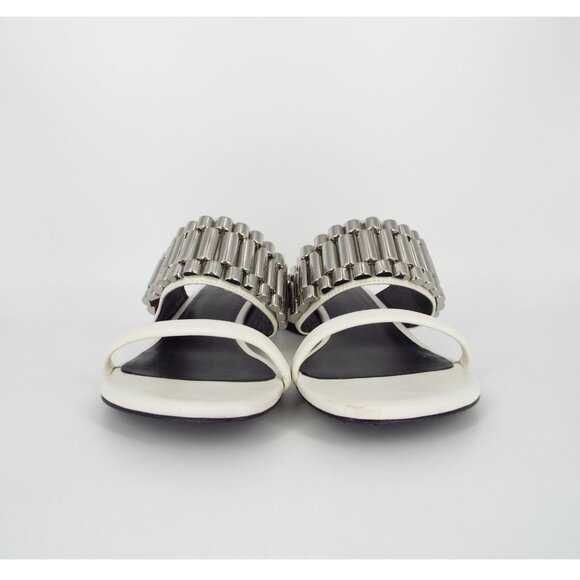 3.1 Phillip Lim White Leather Drum Watch Strap Sandals Size 39 - Picture 5 of 14